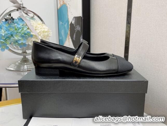 Top Quality Chanel Lambskin Mary Janes Ballerinas 121479 Black