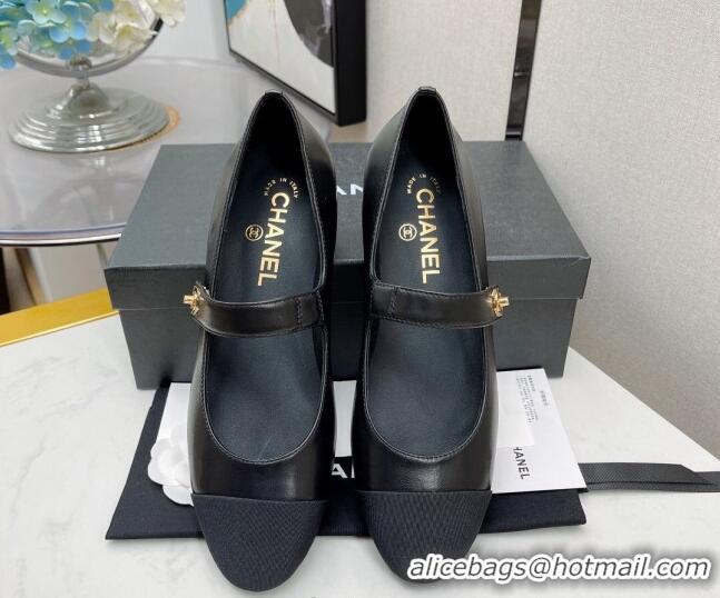 Top Quality Chanel Lambskin Mary Janes Ballerinas 121479 Black