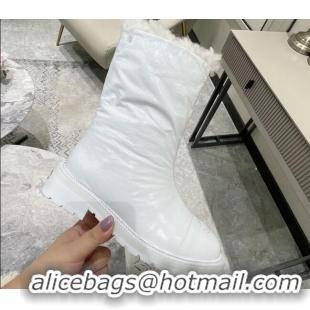 Custom Chanel Waxed Leather Short Boots White 121486