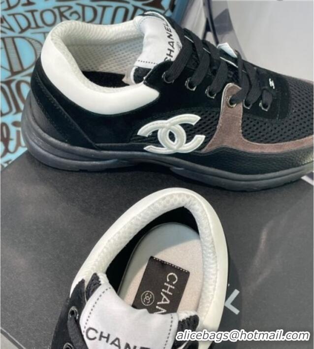 Discount Chanel Suede & Mesh Sneakers G38299 Black/White