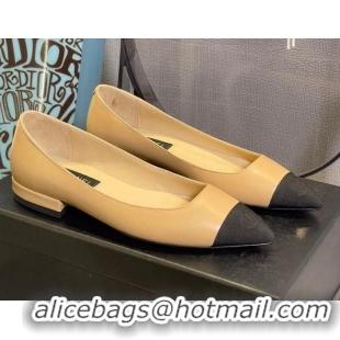 Classic Practica Chanel Leather Ballerinas 121769 Beige