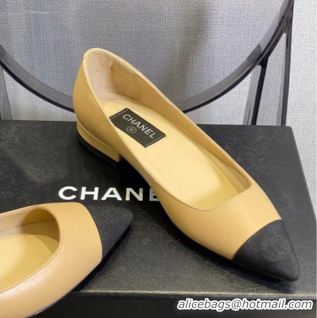 Classic Practica Chanel Leather Ballerinas 121769 Beige