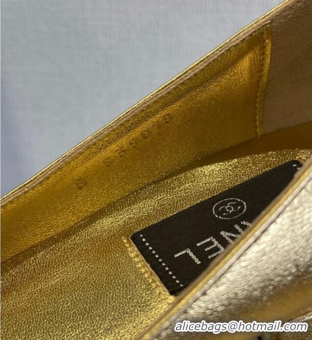  Best Design Chanel Leather Ballerinas 121769 Gold