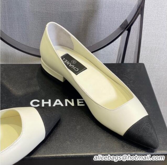 AAAAA Chanel Leather Ballerinas 121769 White