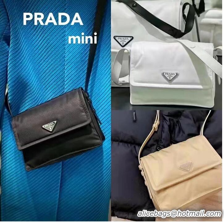 Popular Style Prada Re-Nylon and nappa leather shoulder bag 1BM313 black