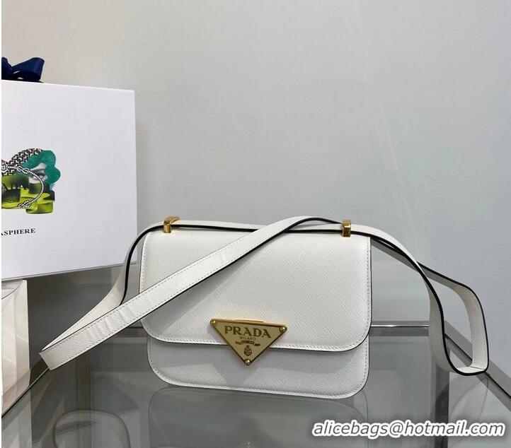 Super Quality Prada Saffiano leather Identity shoulder bag 1BN320 white