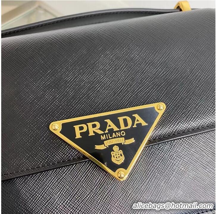 Well Crafted Prada Saffiano leather Identity shoulder bag 1BN320 black