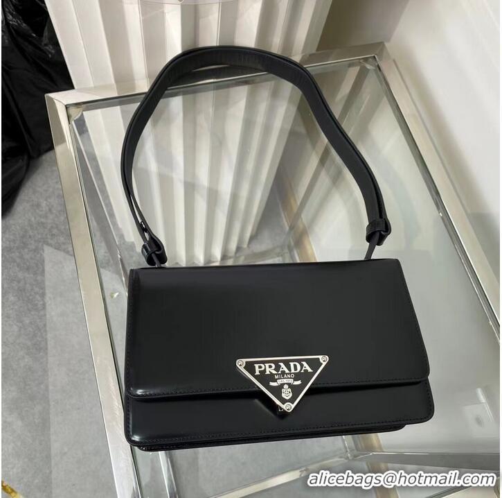 Famous Brand Prada Cleo brushed leather shoulder bag 1BN321 black