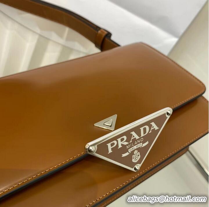 Good Quality Prada Cleo brushed leather shoulder bag 1BN321 Caramel