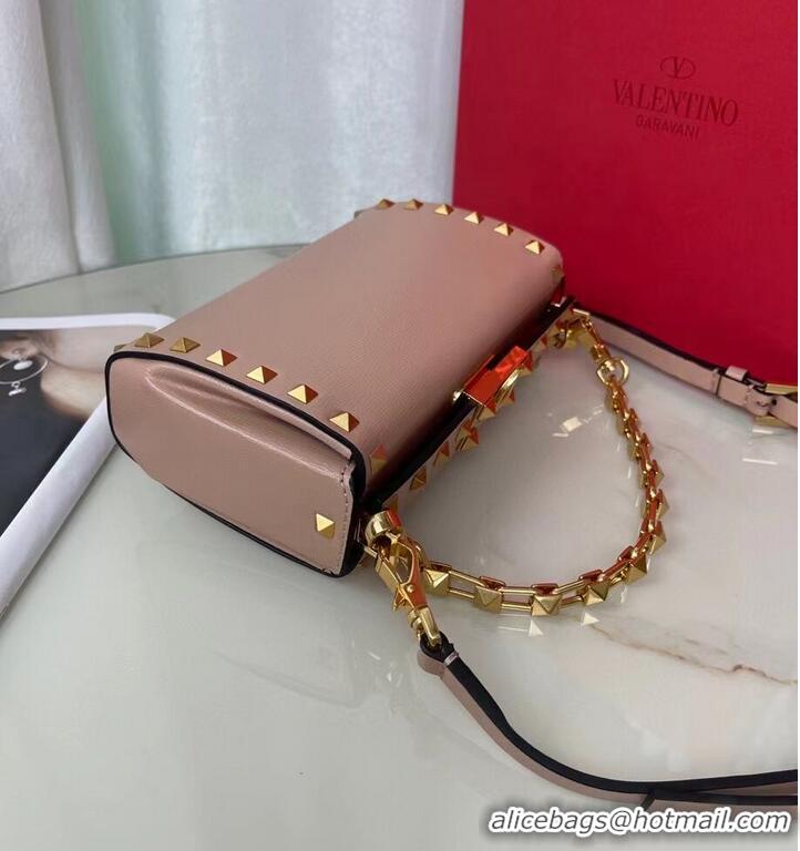 Good Taste VALENTINO GARAVANI Rockstud Alcove Grain calf shoulder bag V0189 pink