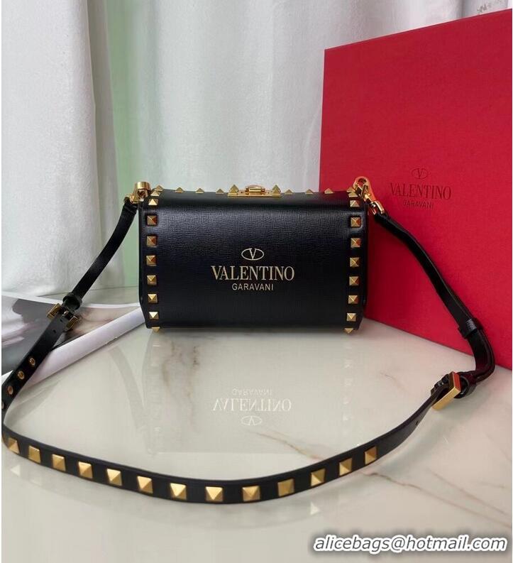 Classic VALENTINO GARAVANI Rockstud Alcove Grain calf shoulder bag V0189 black