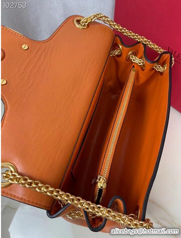 Most Popular VALENTINO GARAVANI Stud Sign nappa Shoulder Bag NL098 orange