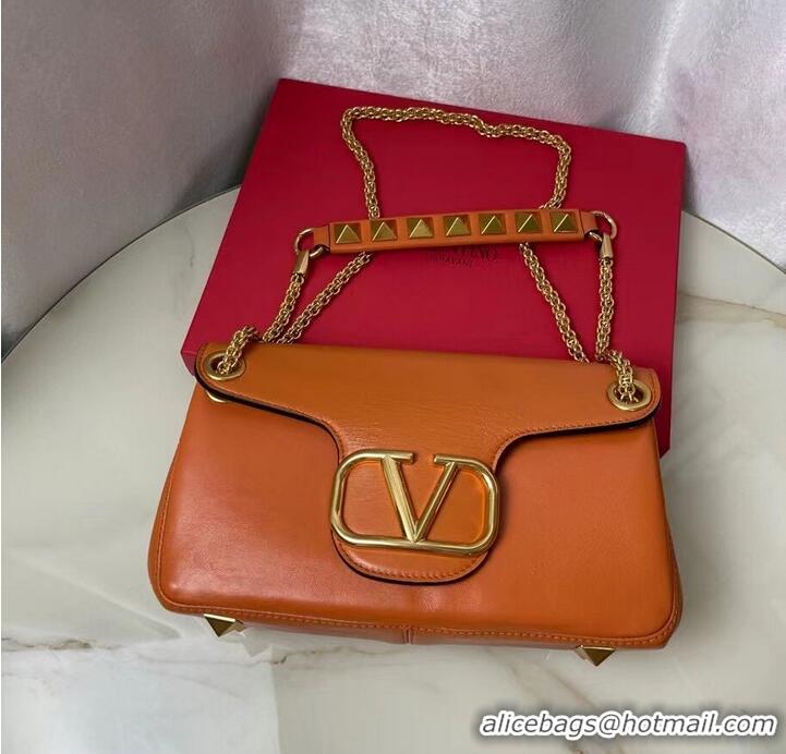 Most Popular VALENTINO GARAVANI Stud Sign nappa Shoulder Bag NL098 orange