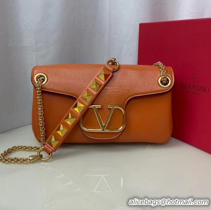 Most Popular VALENTINO GARAVANI Stud Sign nappa Shoulder Bag NL098 orange