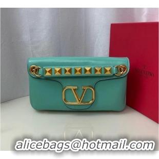 Unique Style VALENTINO GARAVANI Stud Sign nappa Shoulder Bag NL098 sky blue