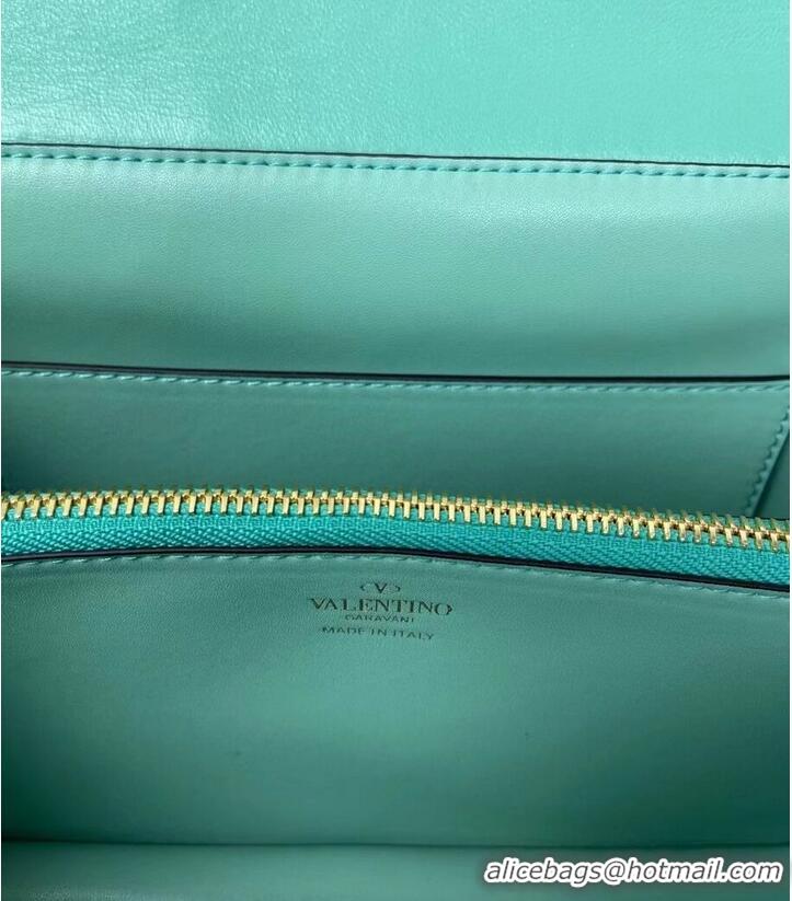 Unique Style VALENTINO GARAVANI Stud Sign nappa Shoulder Bag NL098 sky blue