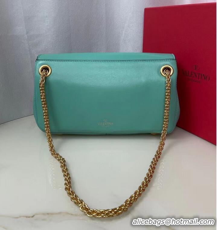 Unique Style VALENTINO GARAVANI Stud Sign nappa Shoulder Bag NL098 sky blue