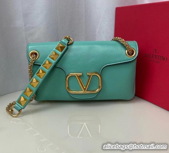 Unique Style VALENTINO GARAVANI Stud Sign nappa Shoulder Bag NL098 sky blue