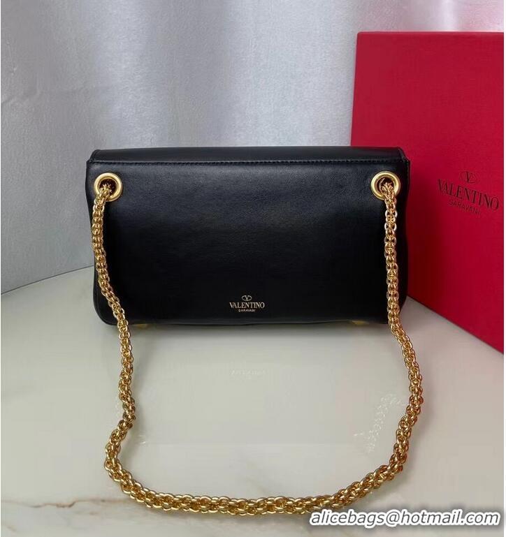 Good Looking VALENTINO GARAVANI Stud Sign nappa Shoulder Bag NL098 black