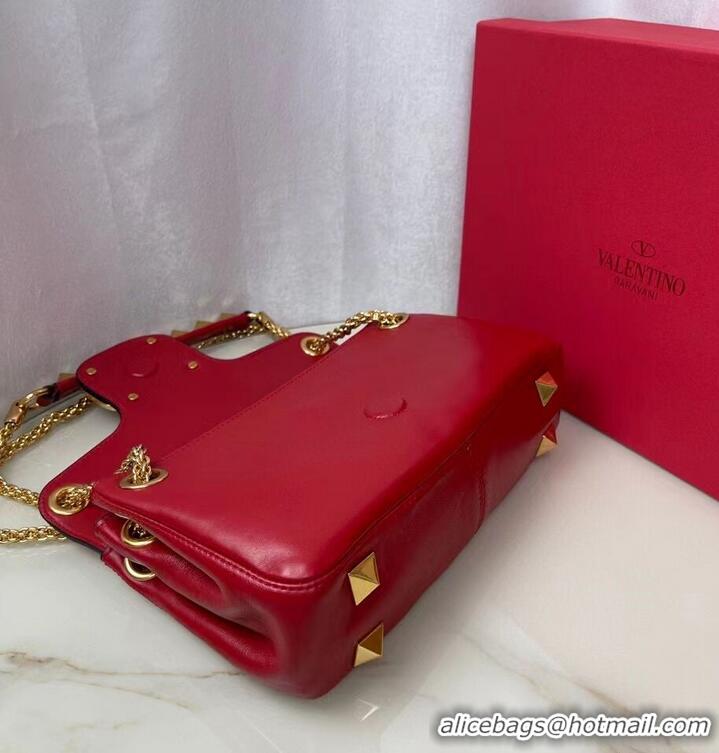 Famous Brand VALENTINO GARAVANI Stud Sign nappa Shoulder Bag NL098 red