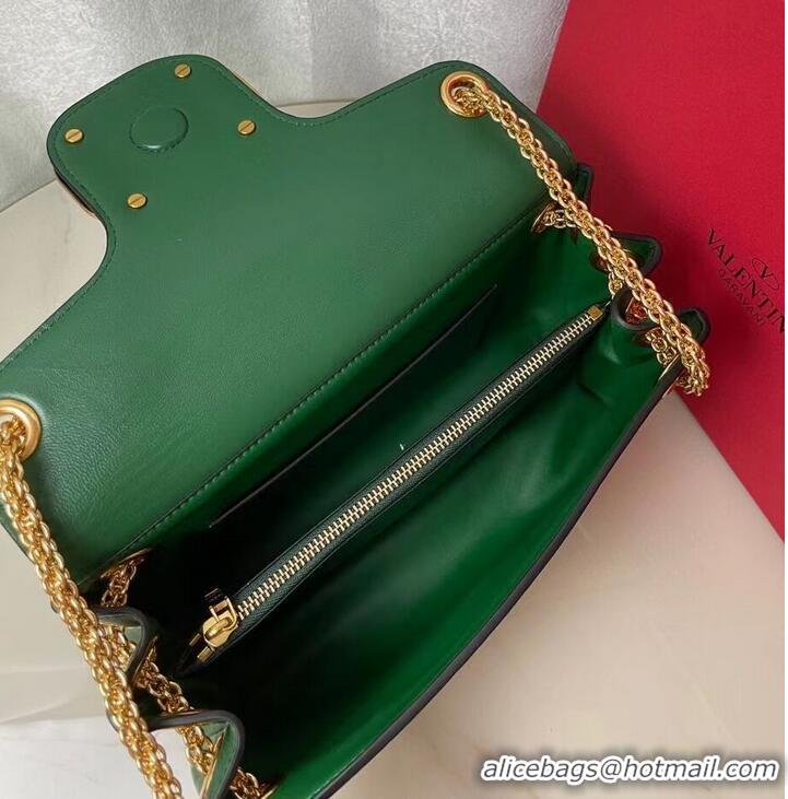 Low Cost VALENTINO GARAVANI Stud Sign nappa Shoulder Bag NL098 green