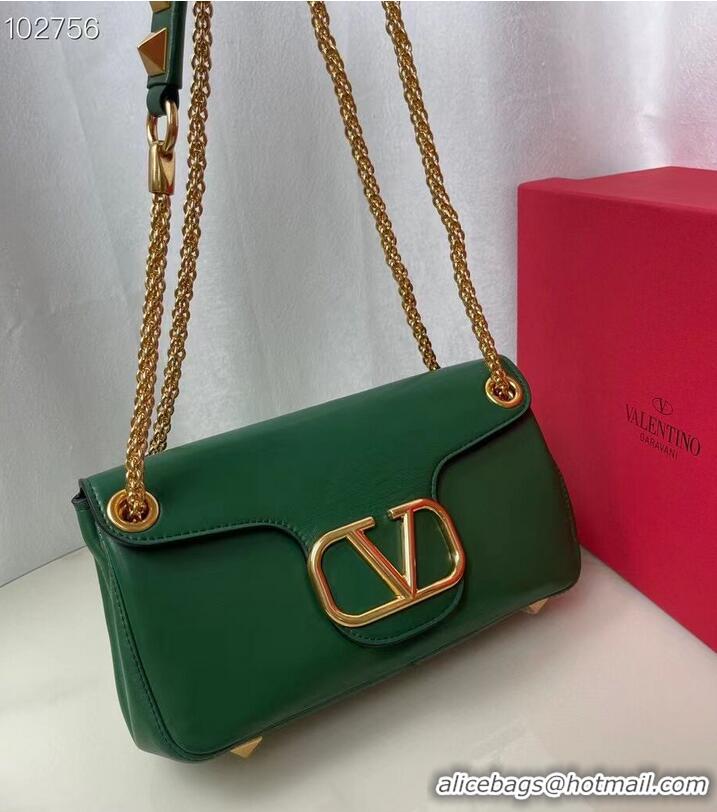 Low Cost VALENTINO GARAVANI Stud Sign nappa Shoulder Bag NL098 green