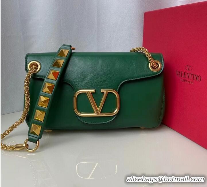 Low Cost VALENTINO GARAVANI Stud Sign nappa Shoulder Bag NL098 green