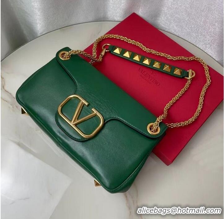 Low Cost VALENTINO GARAVANI Stud Sign nappa Shoulder Bag NL098 green