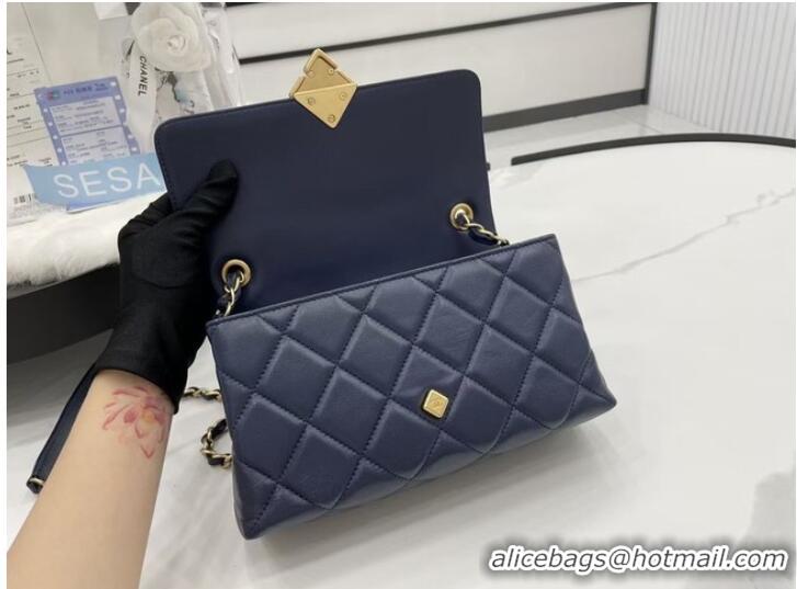 Reasonable Price Chanel Flap Lambskin Shoulder Bag AS2557 dark blue