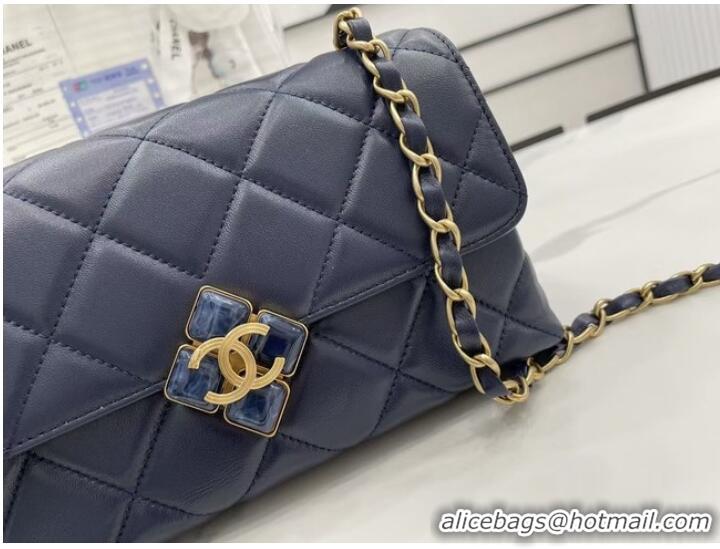 Reasonable Price Chanel Flap Lambskin Shoulder Bag AS2557 dark blue