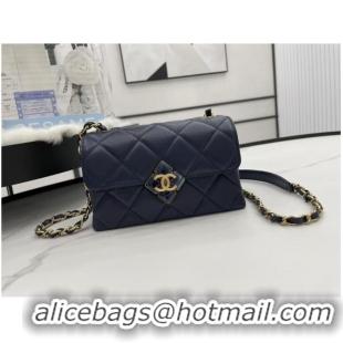 Top Grade Chanel Flap Lambskin Shoulder Bag AS2556 dark blue