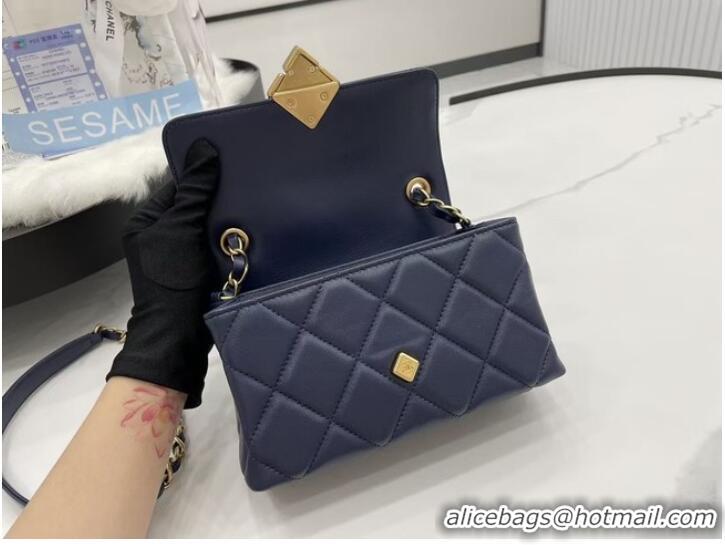 Top Grade Chanel Flap Lambskin Shoulder Bag AS2556 dark blue