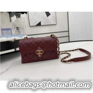 Market Sells Chanel Flap Lambskin Shoulder Bag AS2556 Burgundy