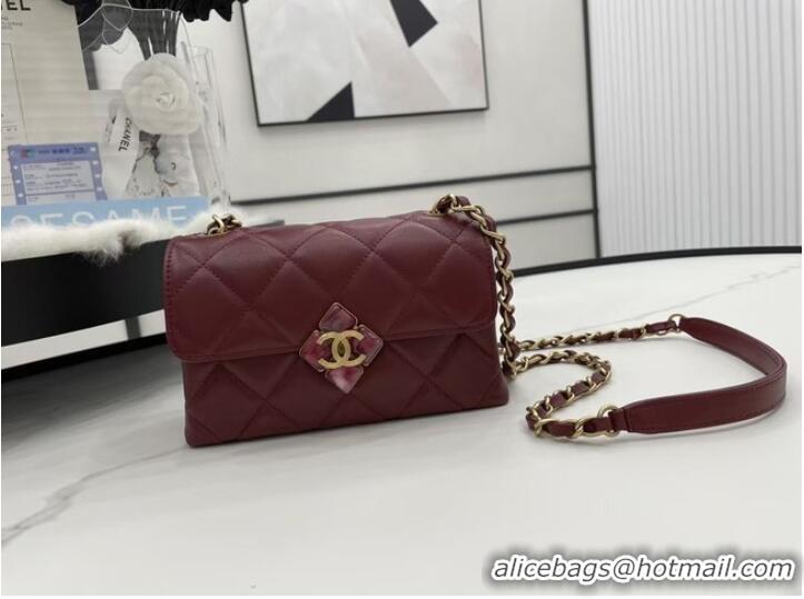 Market Sells Chanel Flap Lambskin Shoulder Bag AS2556 Burgundy