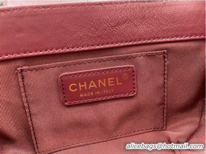 Market Sells Chanel Flap Lambskin Shoulder Bag AS2556 Burgundy