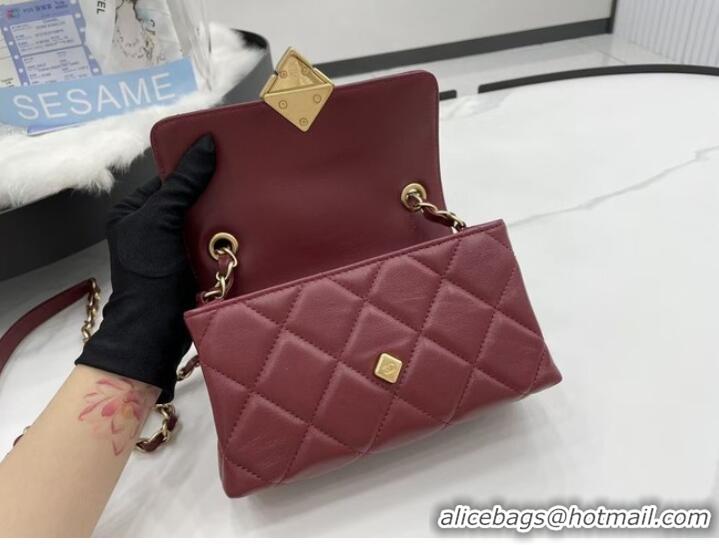 Market Sells Chanel Flap Lambskin Shoulder Bag AS2556 Burgundy