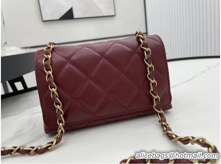 Market Sells Chanel Flap Lambskin Shoulder Bag AS2556 Burgundy