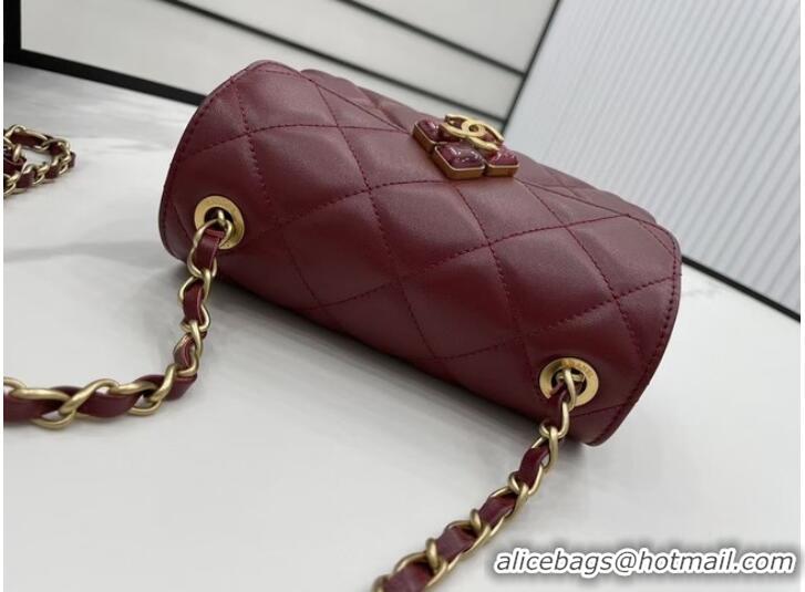 Market Sells Chanel Flap Lambskin Shoulder Bag AS2556 Burgundy