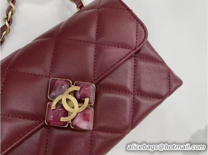 Market Sells Chanel Flap Lambskin Shoulder Bag AS2556 Burgundy