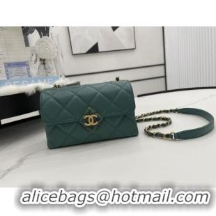 Pretty Style Chanel Flap Lambskin Shoulder Bag AS2556 green