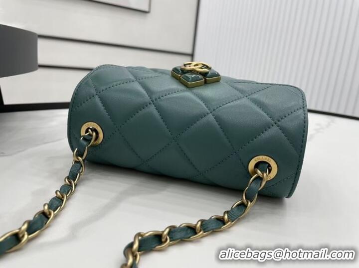 Pretty Style Chanel Flap Lambskin Shoulder Bag AS2556 green