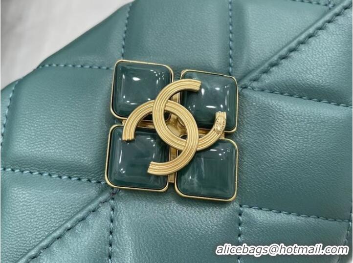 Pretty Style Chanel Flap Lambskin Shoulder Bag AS2556 green