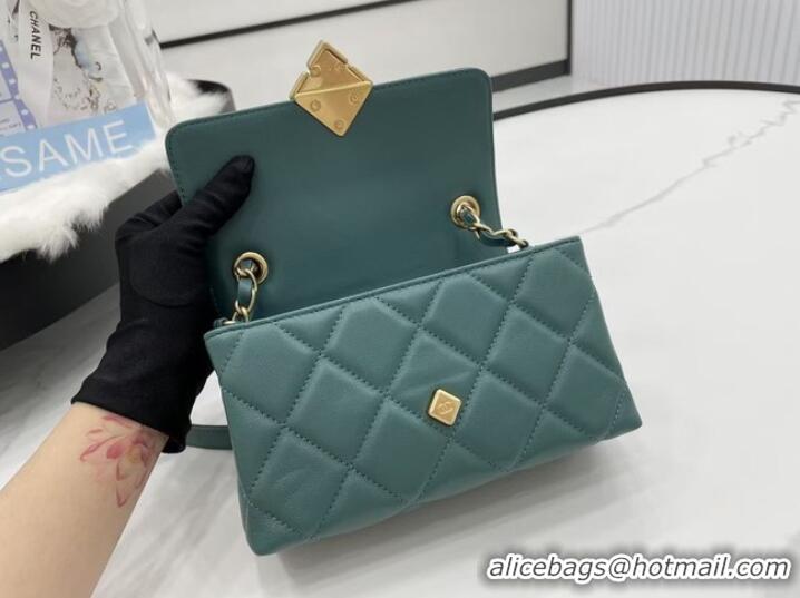 Pretty Style Chanel Flap Lambskin Shoulder Bag AS2556 green