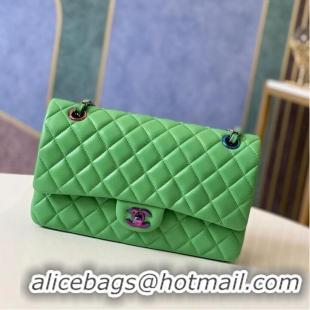 Top Quality Chanel Classic Handbag Lambskin & Color Metal A01112 Green