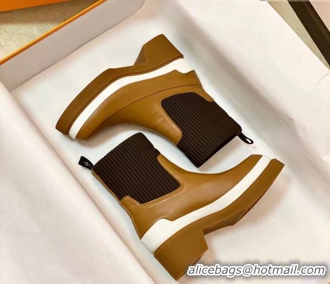 Top Quality Hermes Calfskin Ankle Boot 1207062 Brown