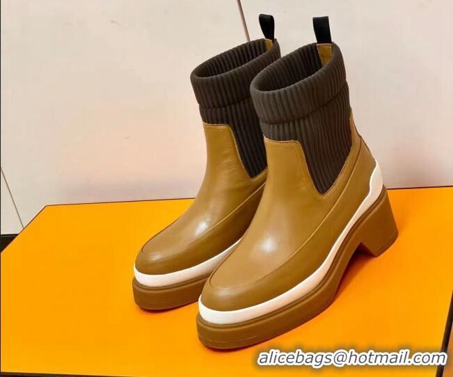 Top Quality Hermes Calfskin Ankle Boot 1207062 Brown