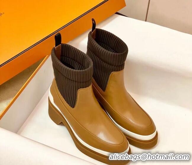 Top Quality Hermes Calfskin Ankle Boot 1207062 Brown