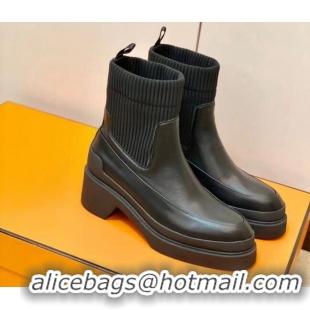 Grade Quality Hermes Calfskin Ankle Boot 1207062 Black