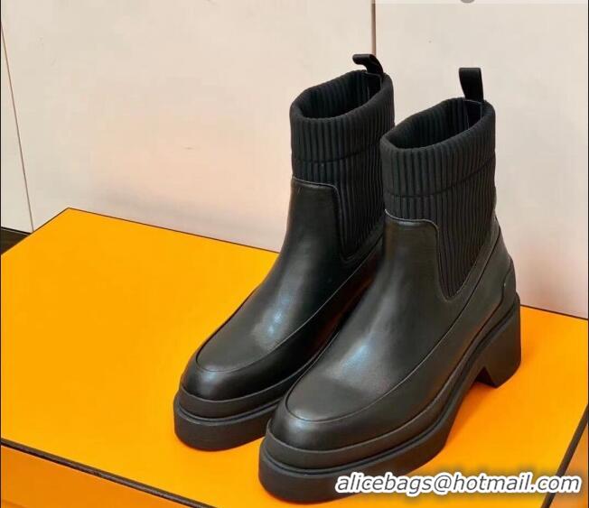 Grade Quality Hermes Calfskin Ankle Boot 1207062 Black