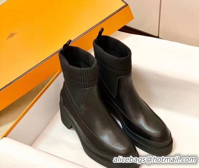 Grade Quality Hermes Calfskin Ankle Boot 1207062 Black